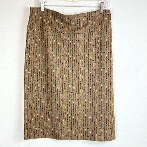 LULAROE CASSIE PENCIL SKIRT SIZE XL BROWN AZTEC PRINT